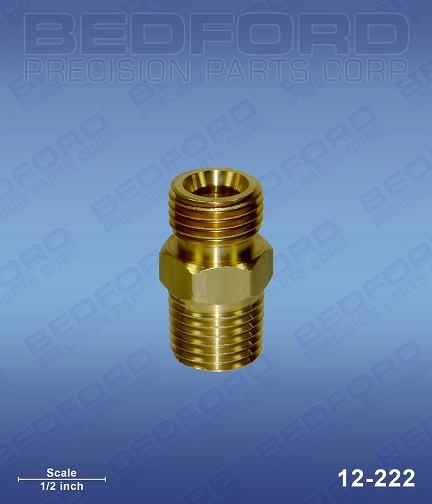 Bedford 12-222 is Devilbiss H-2008 Brass Nipple aftermarket replacement